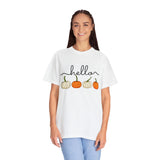 Hello Pumpkin Shirt, Fall  cotonTees ,Comfort Color Tees, Halloween Tees, Thanksgiving Tees, Fall Shirts, Cute Fall Tees, Hello Pumpkin Tee
