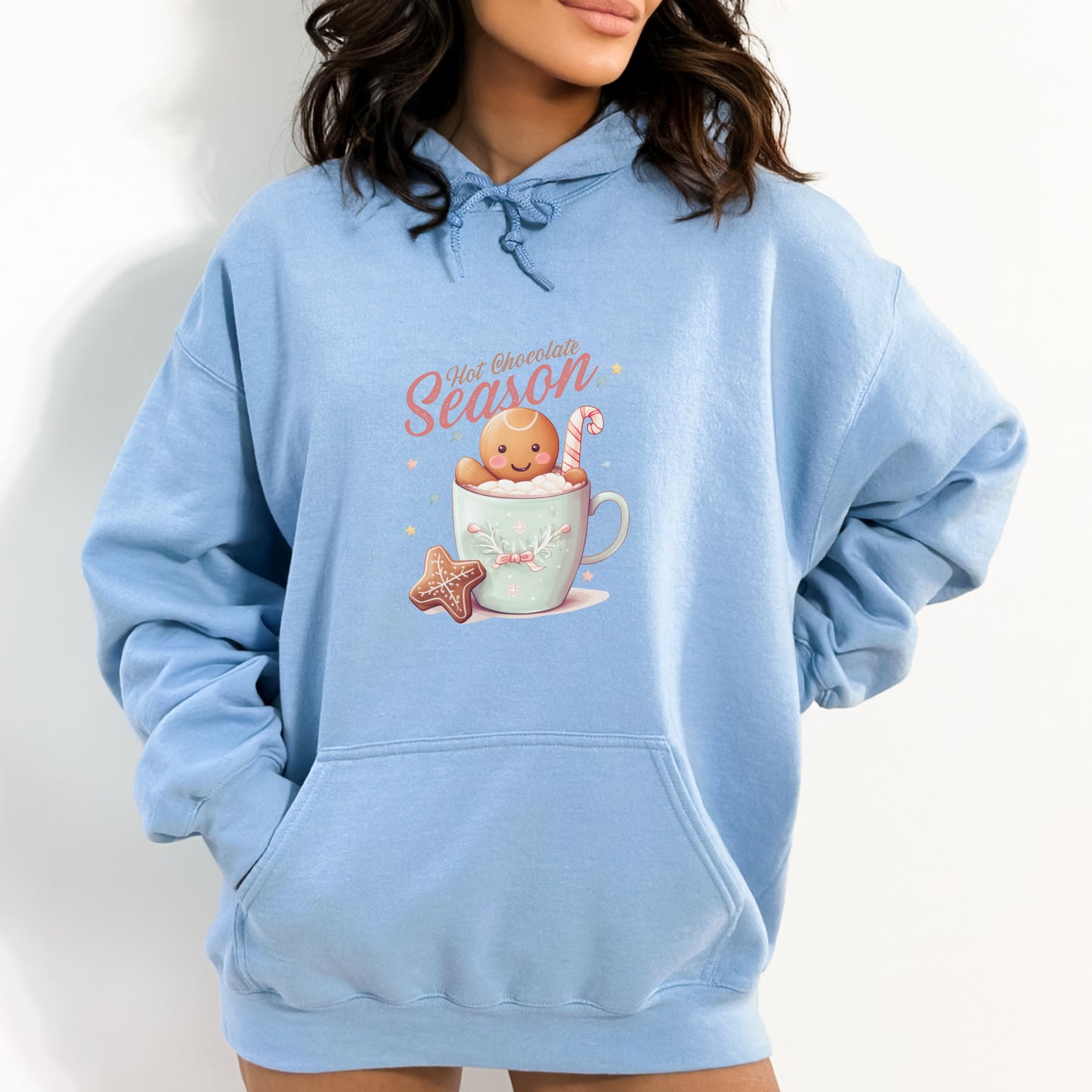 Hot Chocolate Season Hoodie Sweatshirt, Christmas Shirt, Women Holiday sweater, Xmas Tee, Coffee Lover gift, Latte drink Crewneck