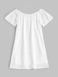 White cotton Off Shoulder Top For Spring and Summer, Women's Clothing