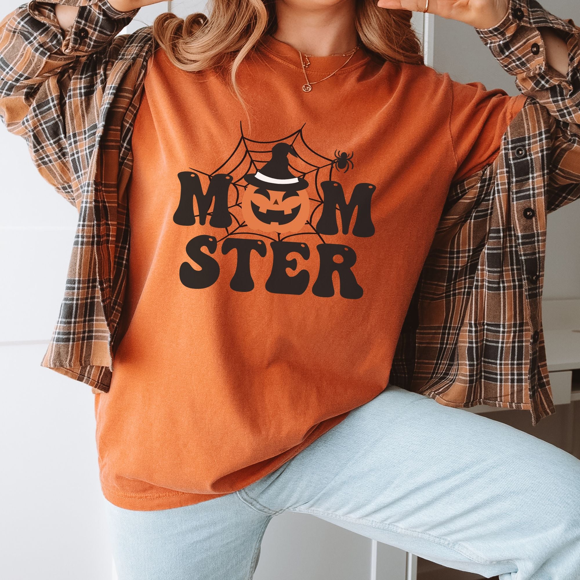 Momster Halloween Shirt, Halloween Gift For Mom, Halloween Shirts for Women, Halloween Crewneck