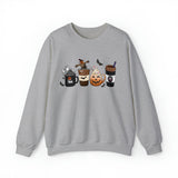 Halloween Coffee Sweatshirt, Fall Coffee Sweatshirt, Plus Size Halloween Crewneck, Pumpkin Spice Shirt, Coffee Lover Shirt, Pumpkin Coffee Sweatshirt