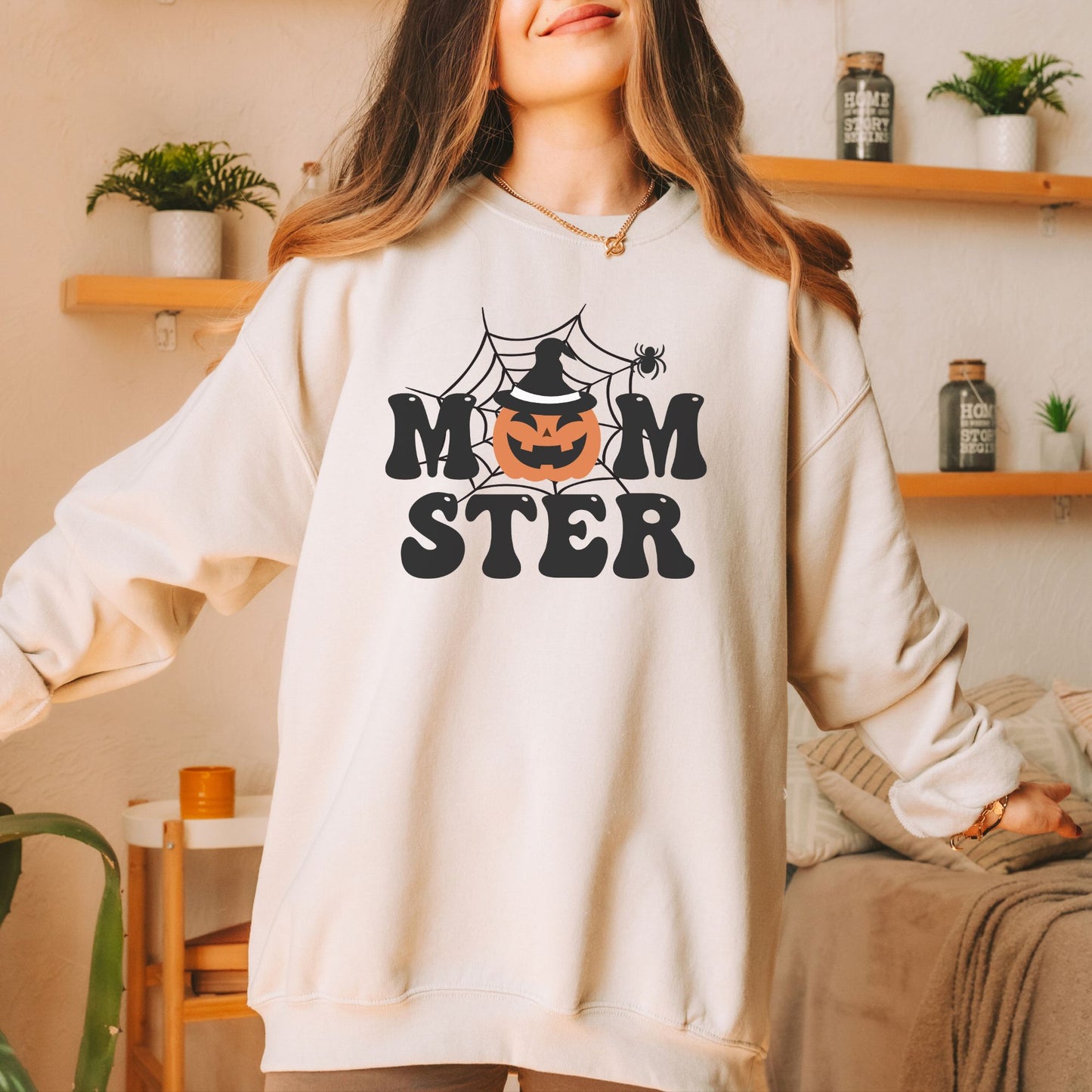 Momster Halloween Sweatshirt, Halloween Sweater, Halloween Shirts for Women, Halloween Crewneck