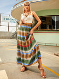 Bohe Striped Maxi Skirt for Spring and Summer, Women's Maxi Skirt