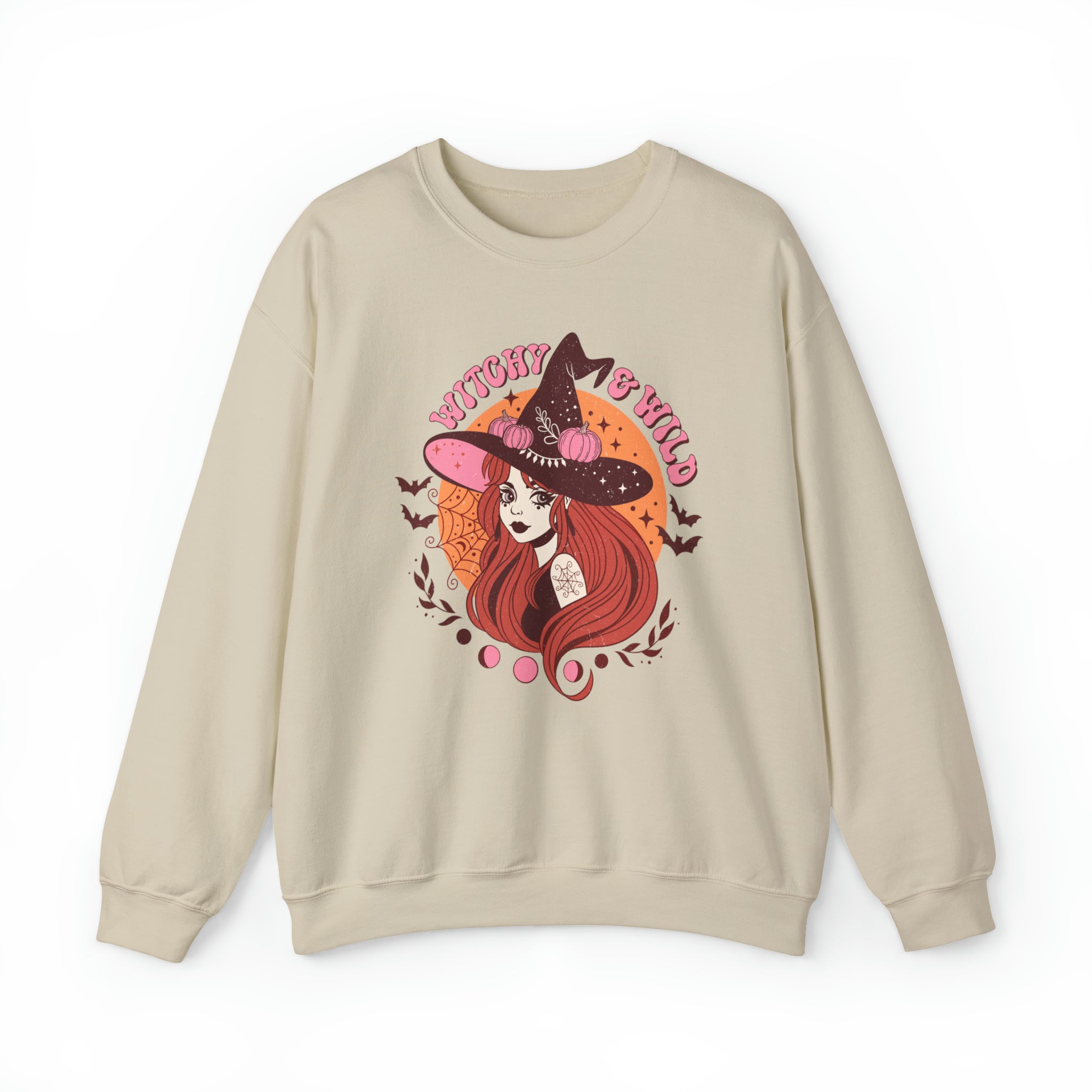 Vintage Gray Witch Halloween sweatshirt, Boho Fall plus size sweatshirt, Retro Sweatshirt, Halloween Sweatshirt Fleece, Boho Chic Sweatshirt