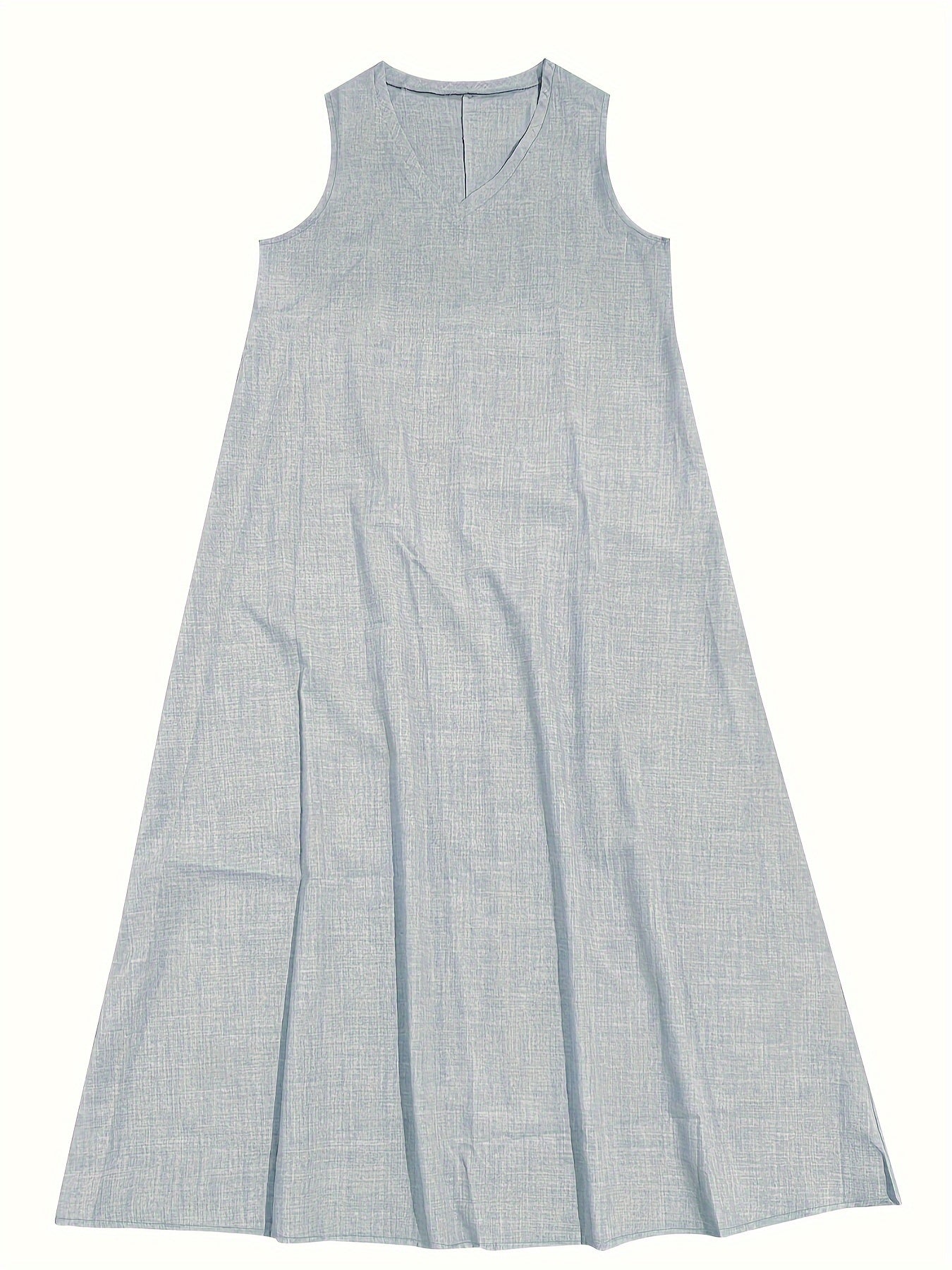 Casual Sleeveless Linen Dress - Bohemian Long Maxi Dress - Casual Summer Dress