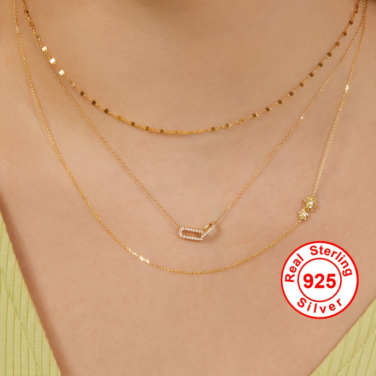 18K Gold Paperclip Necklace, Paperclip Diamond Necklace, Dainty Minimalist Necklace, Anniversary Birthday Valentine's Day Gift