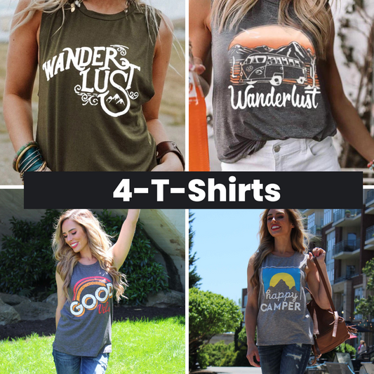 4 Pack - Summer Tank Top Bundle - Women Summer T-Shirts and Tank Tops