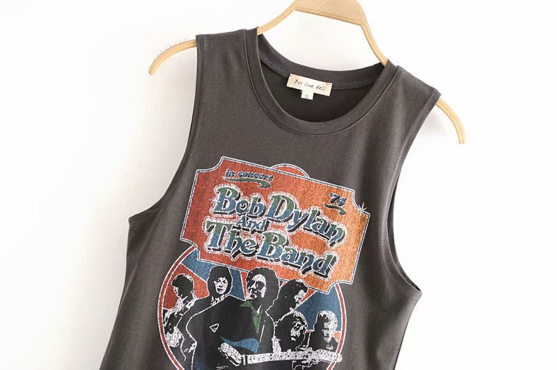 Dylan 1974 Summer Rock Concert Tank Top - Casual Sleeveless Top For Spring & Summer, Women's Clothing
