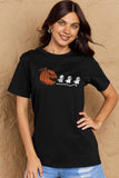 Halloween Ghost and Jack-O'-Lantern Graphic Cotton T-Shirt