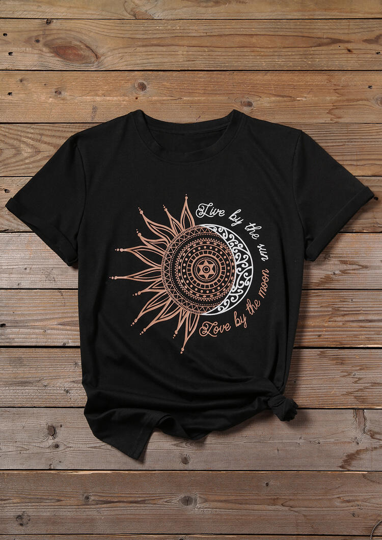 Graphic Tees, Live By The Sun Love By The Moon , Spring and Summer Graphic Tshirt