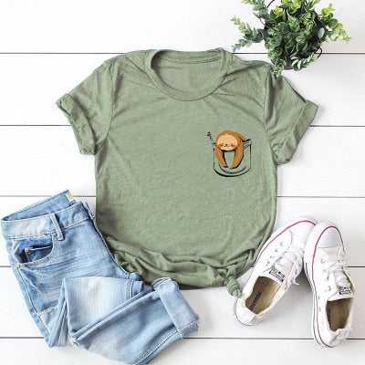 Lazy Sloth Cotton Tees / Summer Tshirt / Back to School Tshirt
