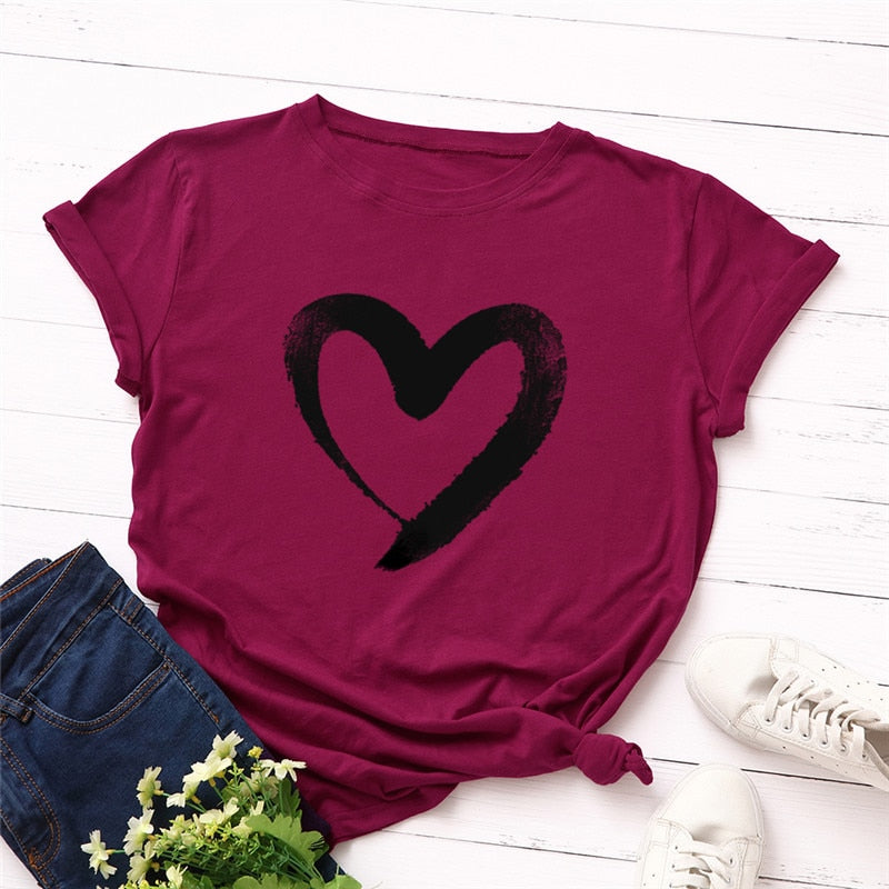 Here is My Heart Cotton T-shirt