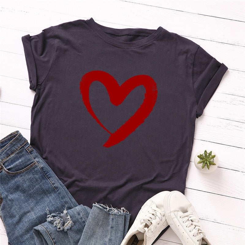 Here is My Heart Cotton T-shirt