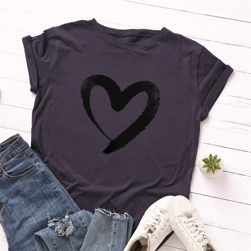 Here is My Heart Cotton T-shirt