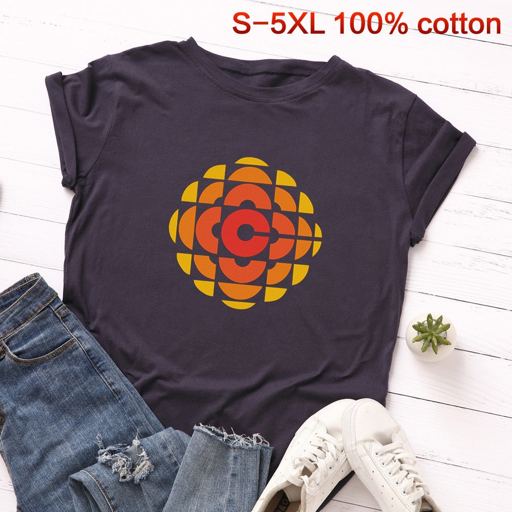 Geometric Pattern 100% cotton T-shirt