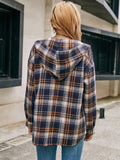 Plaid Women Button Down Flannel Shirt Jacket