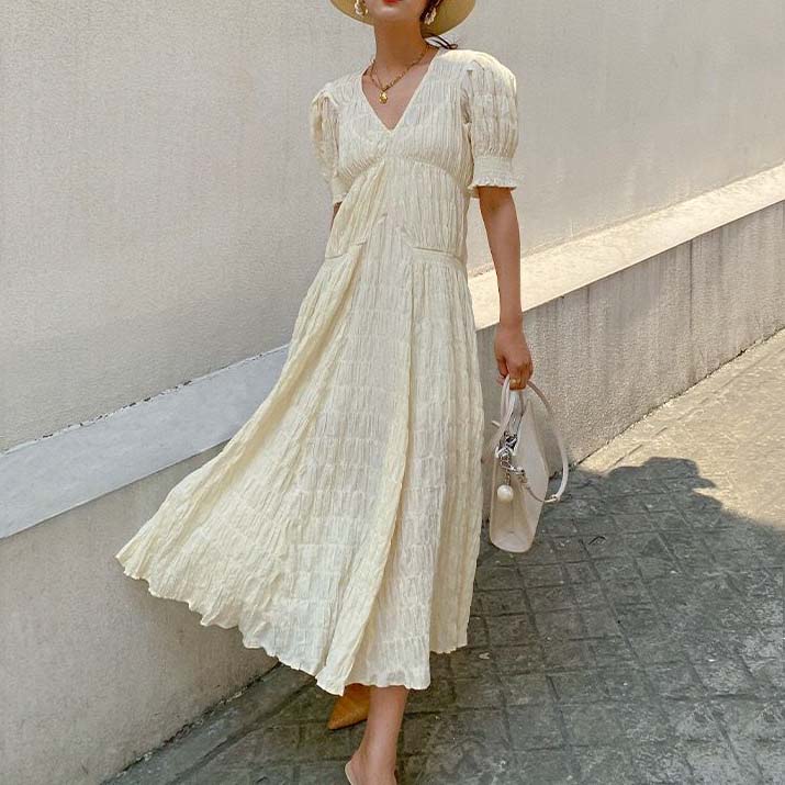 French Cotton Summer Day Dress / Wedding Dress  Perfect for Summer Event Dress