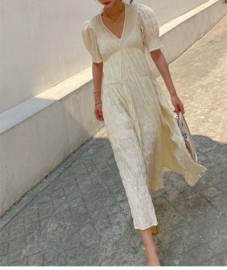 French Cotton Summer Day Dress / Wedding Dress  Perfect for Summer Event Dress