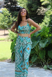 Bohemian Floral Cropped Cami &amp; Pants Set; Women Cami Pants set; Women Vacation dress; Women Vacation Dress