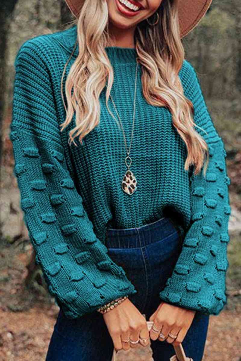 Oversized Bishop Sleeve Chunky Knit Sweater