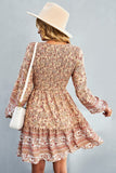 Bohemian Floral Print Mini Dress - Boho Dresses for Women - Summer Dress for women