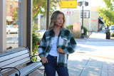 Plaid Button Down Flannel Shirt Jacket - Fall Flannel - Layering