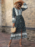 Bohemian Blue Maxi Dress - Boho Dresses for Women - Spring and Summer Dress for women