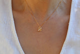 Dainty 14k Gold Flower Necklace for Everyday Jewelry