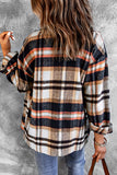 Plaid Shacket - Button Down Flannel Shirt Jacket with Front Pocket
