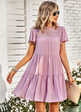Summer Mini Dress,  Babydoll dress, Ruffle Pink Mini Dress,  Wedding party dress, Cocktail Party Dresses, Sunday dress, Vacation Dress