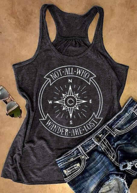 Not All Who Wander Are Lost Tank Top, Women Summer Top