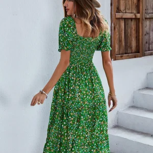 Vintage Floral Print Boho Dress 2