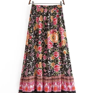 Phoenix Bohemian Pleated Maxi Skirt 2