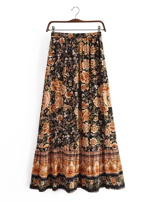 Phoenix Bohemian Pleated Maxi Skirt 4