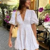 Sydney Embroidered White Summer Mini Dress 1