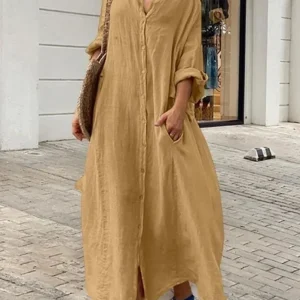 Sydney Cotton Linen Maxi Dress 3