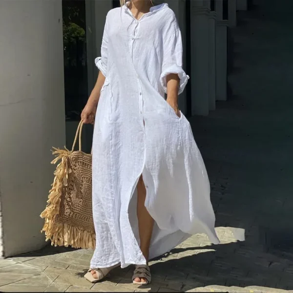 Sydney Cotton Linen Maxi Dress 1