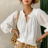 White Lace Vintage Blouse Cotton Shirt 1