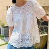 Bohemian Vintage Embroidered Cotton Blouse 1