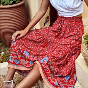 Bohemian Vintage Floral Print Skirt 5