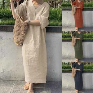 Brisbane Bohemian Cotton Linen Dress 6