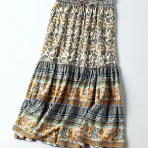 Vintage Floral Bohemian High Waist Skirt 6