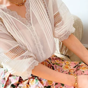 Charlotte Bohemian Lace Patchwork Shirt 4