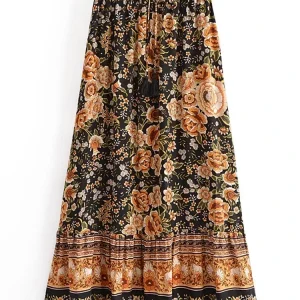 Phoenix Bohemian Pleated Maxi Skirt 3